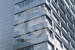 A part of abstract modern office building, skyscraper close up background