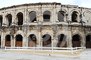 Part of Amphitheatre in French town of NÃ®mes