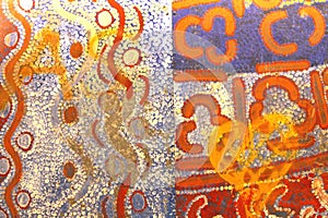 Part of an abstract ancient Aboriginal artwork, Australia