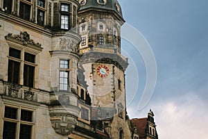 Part of the ancient architectural complex called the Royal Palace in Dresden in Germany