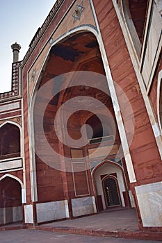 Part of the ancient Humayun`s tomb in Delhi photo