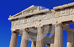 Part of ancient Parthenon, Athens, Greece