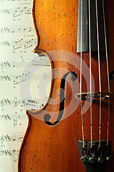 Part of an antique violin