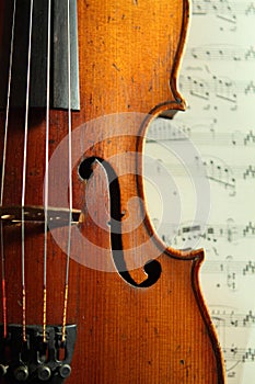 Part of an antique violin