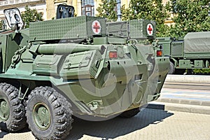 Part of an armoured military vehicle