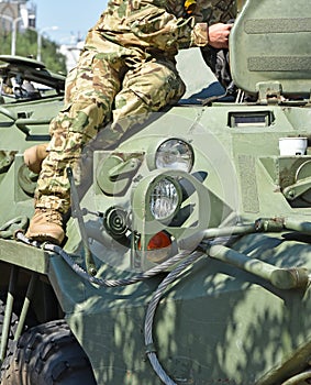 Part of an armoured military vehicle