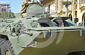 Part of an armoured military vehicle