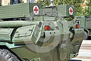 Part of an armoured military vehicle
