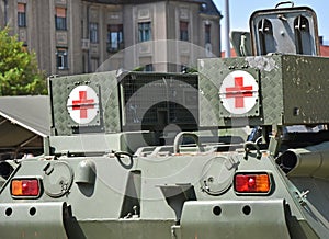 Part of an armoured military vehicle