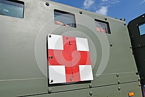 Part of an armoured military vehicle