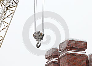 Part of an arrow of the elevating crane