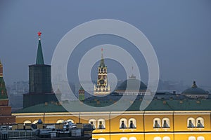 Part of Arsenal building and Spasskaya Tower with photo