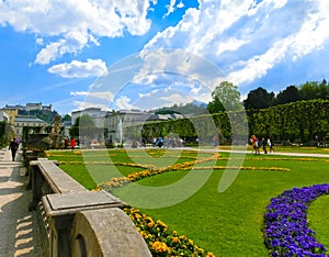 A part of the beautiful Mirabell gardens in Salzburg