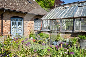 Old house in british countryside with sunlight