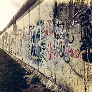 Part of Berlin Wall on Bernauer StraÃÅ¸e, Mitte, Berlin, Germany