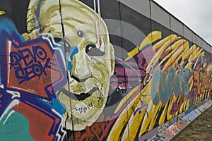 Part of Berlin Wall with graffiti