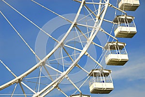 Part of a big dipper in attraction park. Close up