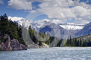 Bow river and the canadian rockies photo