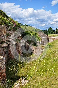 Part of the brick ruins of Basing House, Hampshire