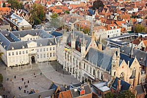 A part of Bruges seen from above