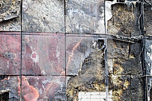 Part of the building damaged by fire.