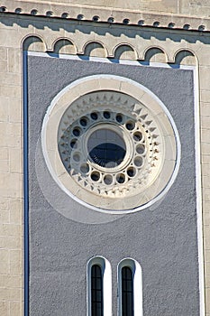 Part of the Calvinist church in the SNP square, Bratislava, Slovakia