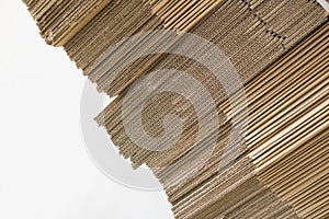 Part of cardboard sheets on white background