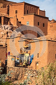 Part of the Castle of Ait Benhaddou, a fortified city, the former caravan way from Sahara to Marrakech. UNESCO World Heritage, Mo