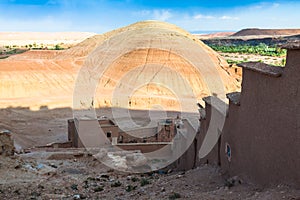 Part of the Castle of Ait Benhaddou, a fortified city, the former caravan way from Sahara to Marrakech. UNESCO World Heritage, Mo