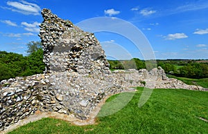Part of the castle wall Castle Acre Norfolk.