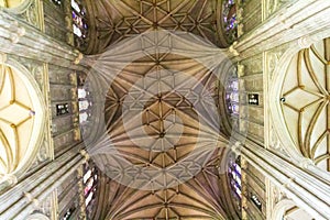 Part of ceiling of Canterbury Cathedral Kent United Kingdom
