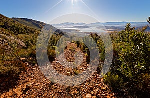 Part of the challenging 4 x 4 trail near Worcester, South Africa, showing the beauty of the area