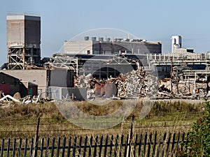 Part of chemical plant being demolished