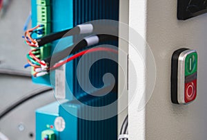 Part of the cnc milling machine with control panel in progress o