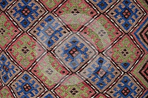 Part of colorful persian carpets close