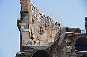 Part of the Colosseum, Rome, Italy, summer