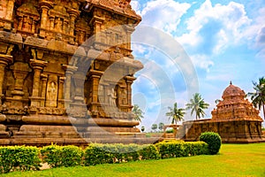 Part of complex architecture Hindu Temple, ancient Gangaikonda C