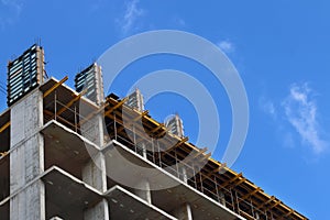 Part of concrete residential building under construction