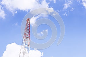 The part of crane structure with the blue sky.