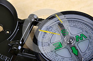 Part and detail of a compass