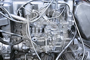 Part of the diesel engine of an old