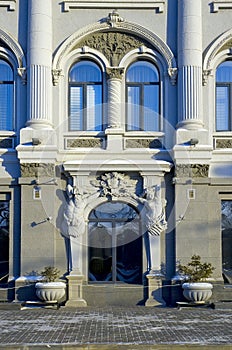 Part of facade of the old-time building