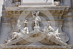 Part of facade of Saint Moses church Basilica di San Moise