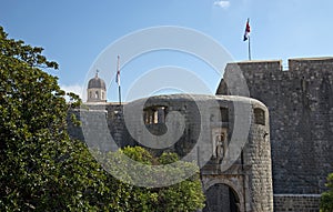 Part of the famous city wall of Dubrovnik, Croatia