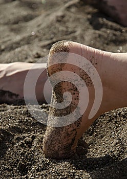 Part of female feet heel