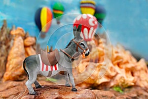 A part of figurine describing Cappadocia with donkey