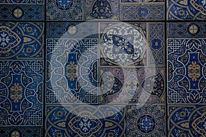 Part of the floor, blue tile with ornament