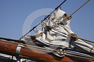Part of foresail on a Schonner