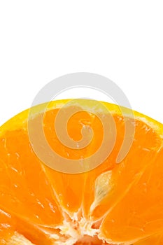 Part of fresh orange on white background