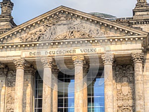 Part of German Reichstag in Berlin, Germany